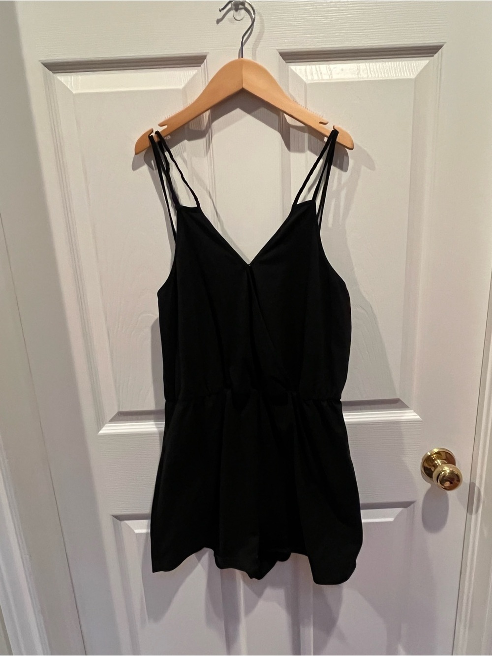 Black Women's V-Neck Spaghetti Strap Romper